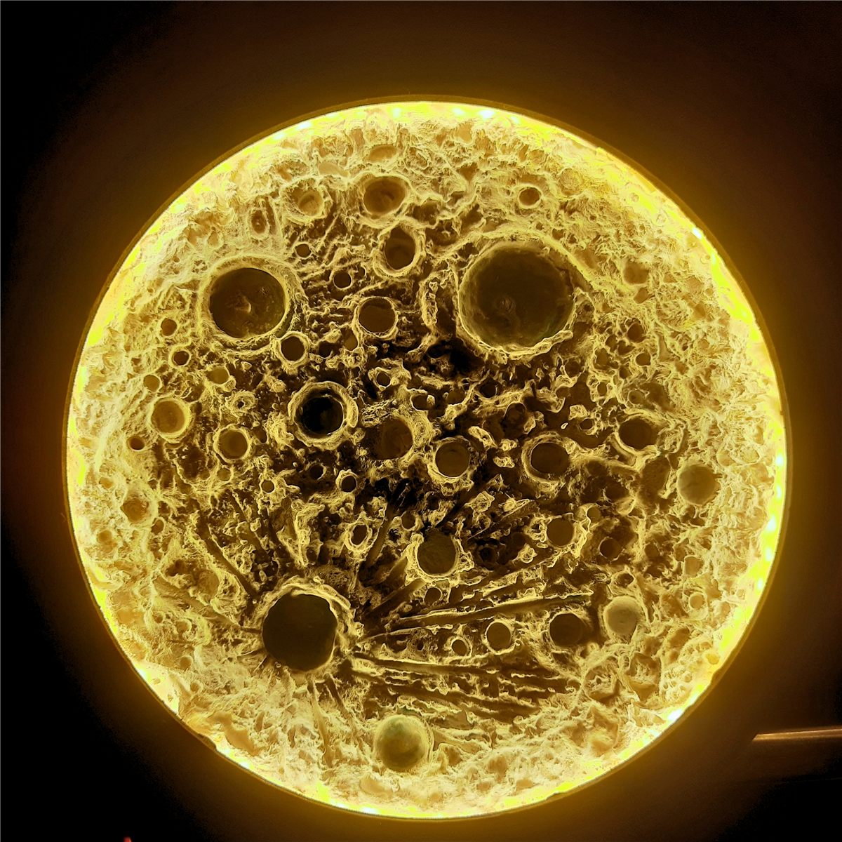 3D textured moon lamp wall art