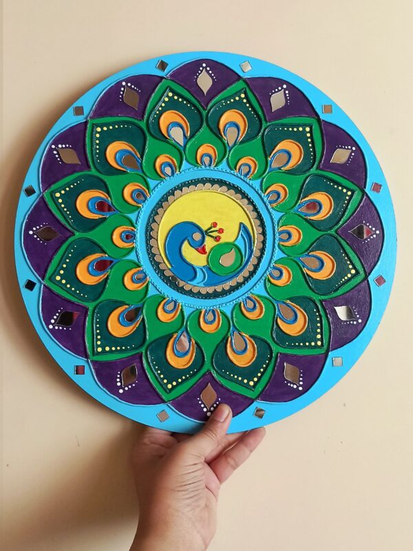 Peacock Lippan Art - Art by Anagha