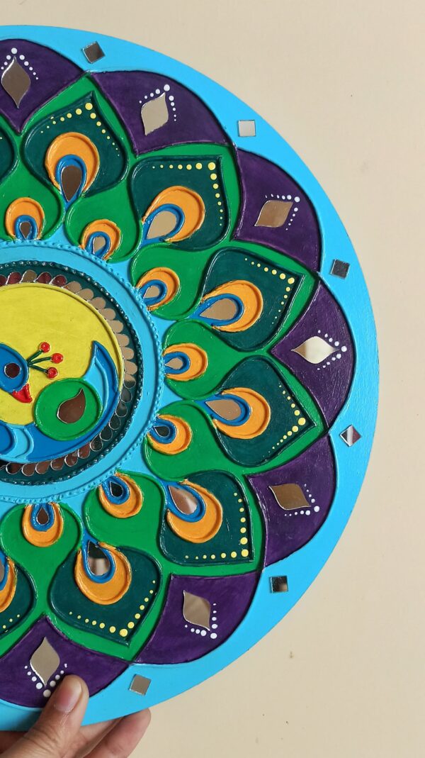 Peacock Lippan Art - Art By Anagha