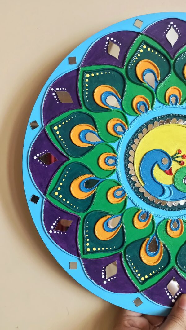 Peacock Lippan Art - Art By Anagha