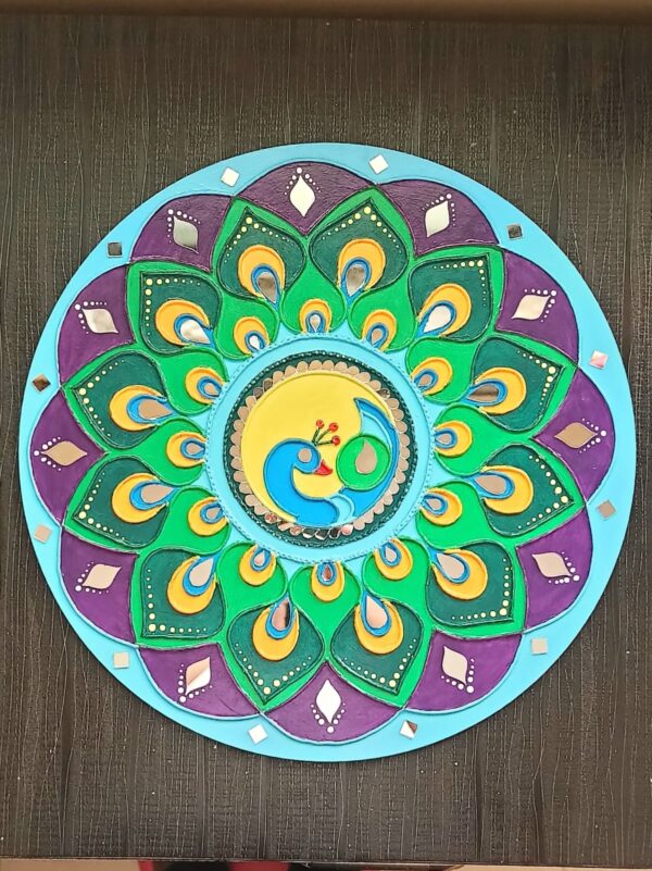Peacock Lippan Art - Art By Anagha