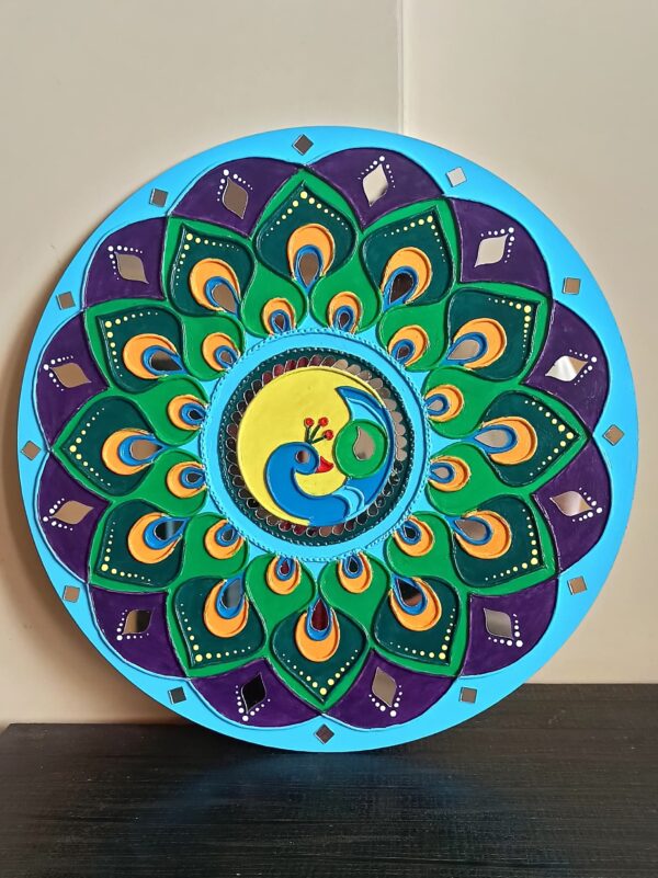 Peacock Lippan Art- Art By Anagha