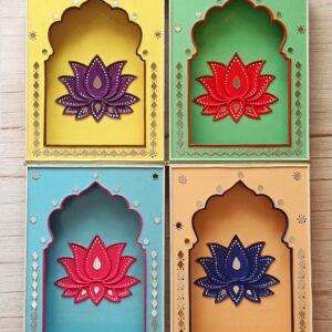 Lippan Art Lotus Jharokha Box - Set of 4 - Art by Anagha