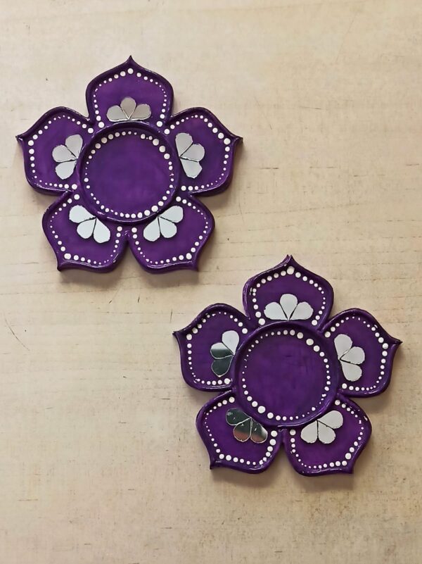 Violet color Tealight Candle holders - Art By Anagha